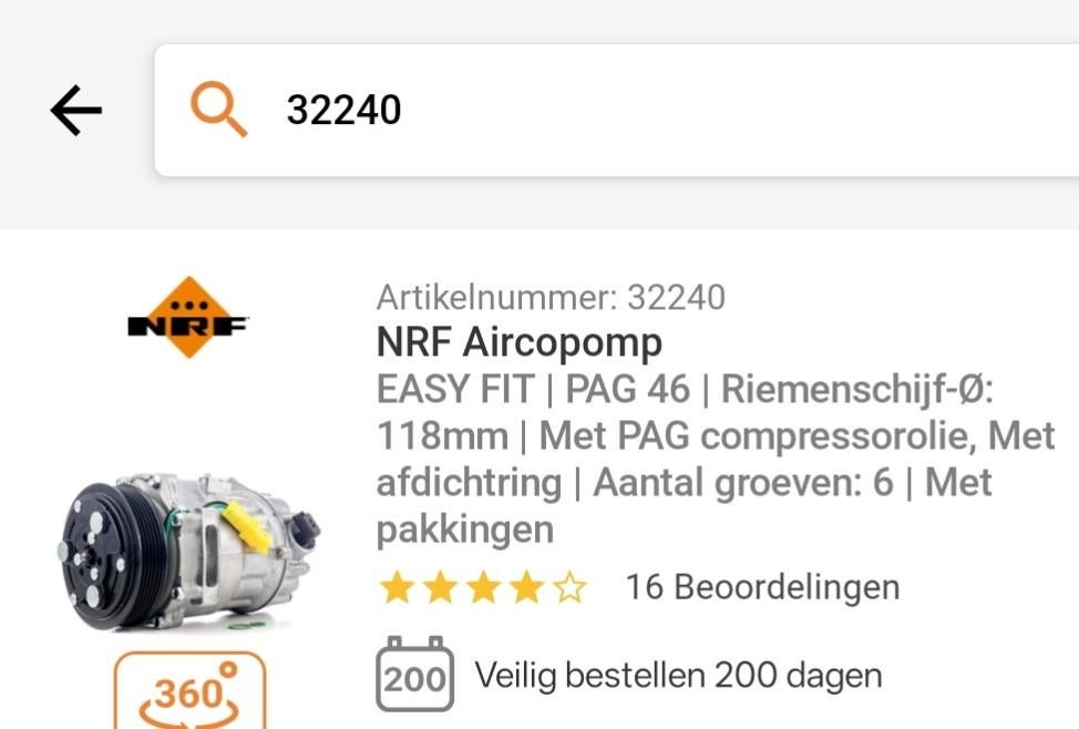 Nieuwe NRF Airco compressor / Aircopomp NRF 32240 oa Peugeot, Ophalen of Verzenden, Nieuw, Lancia
