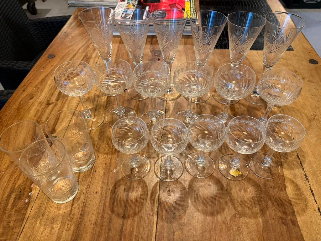 Treveris Kristal glas wijn cognac water partij Jaren 50 60, Verzamelen, Glas en Borrelglaasjes, Ophalen of Verzenden, Zo goed als nieuw