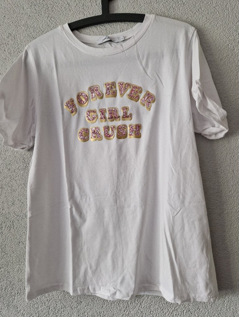 Gaaf shirt print maat l, Maat 38/40 (M), Verzenden, Wit, Nieuw
