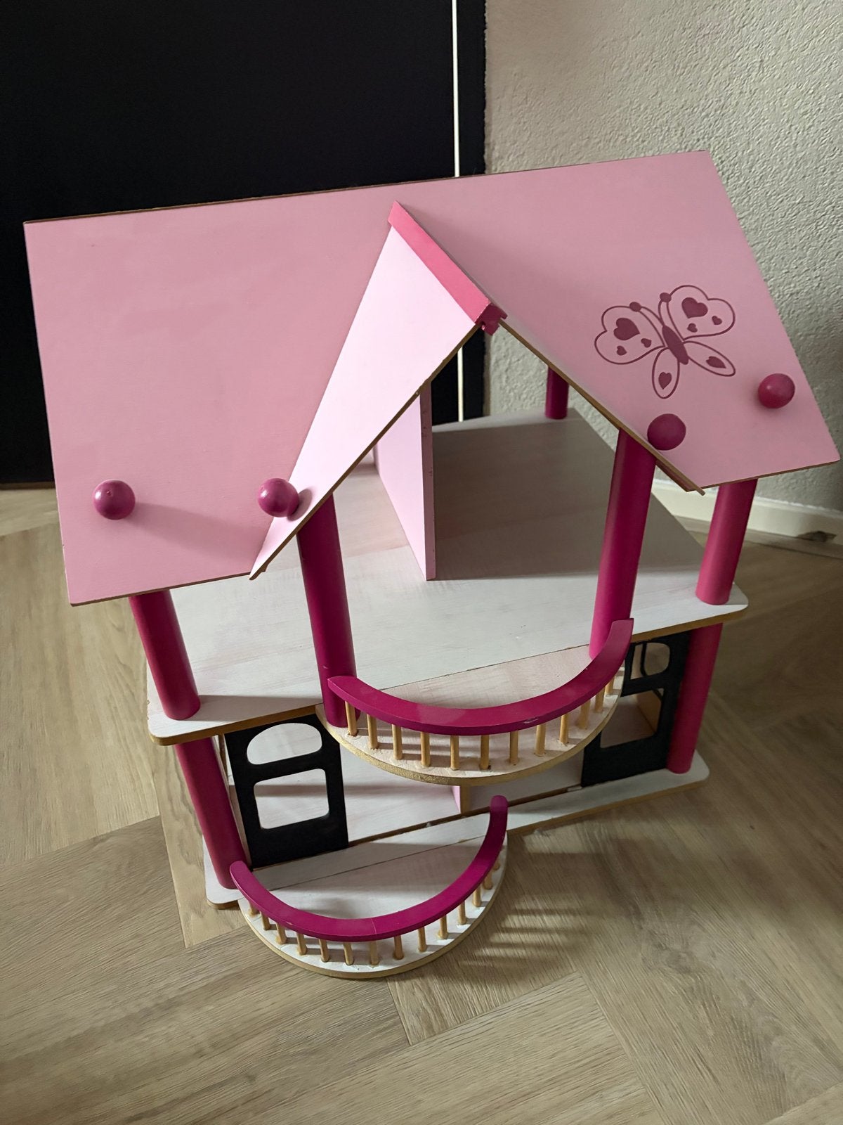 Leuk roze poppenhuisje - deels opgepimpt, Ophalen, Gebruikt, Poppenhuis