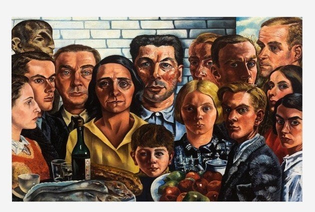 Poster De Maaltijd der vrienden Charley Toorop o.a. W. Oepts, Ophalen