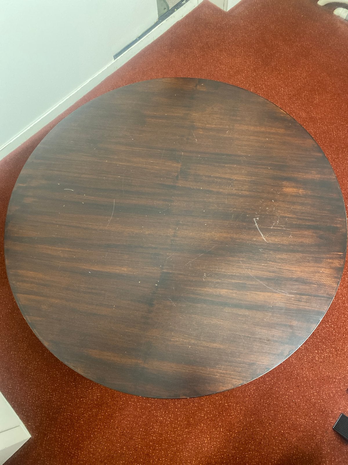 Ronde houten bruine salontafel - Jan Frantzen, Ophalen, Gebruikt, Rond, Minder dan 50 cm