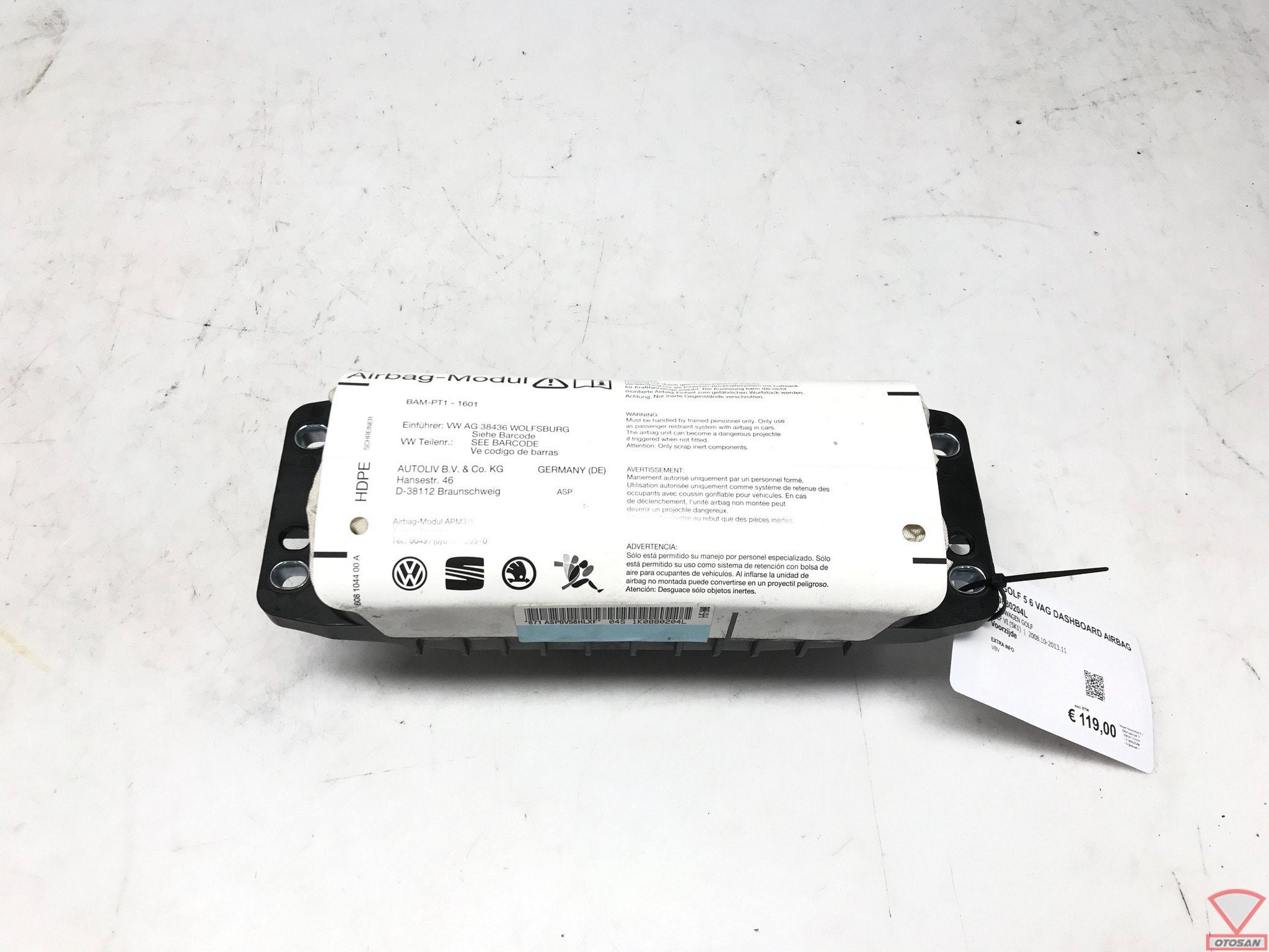 VW Golf 5 6 Scirocco VAG Dashboard Airbag 1K0880204L, Gebruikt, Volkswagen, Volkswagen AG, Berliner Ring 2
38440  Wolfsburg, DE