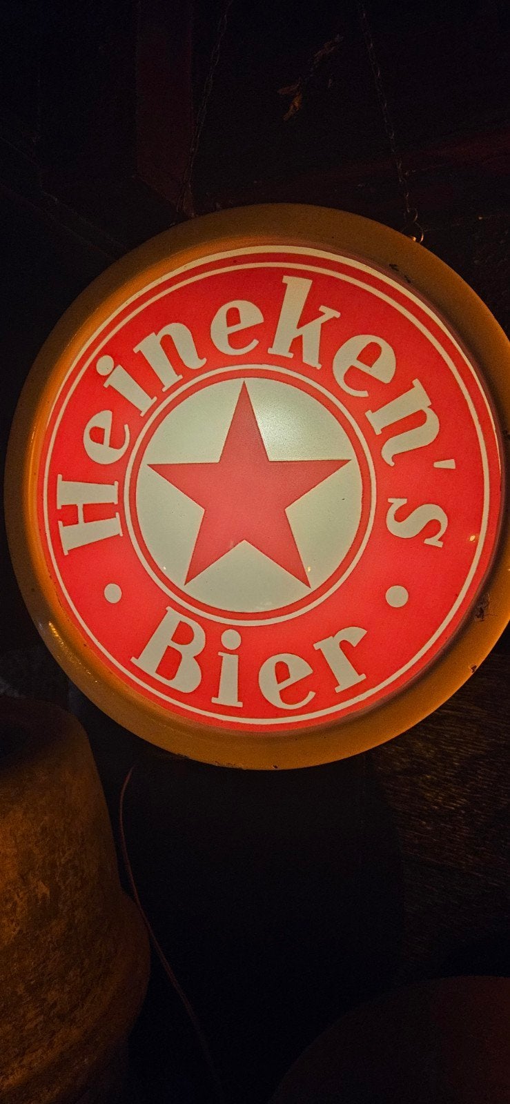 Heineken's vintage lamp, Verzamelen, Ophalen of Verzenden, Gebruikt, Heineken
