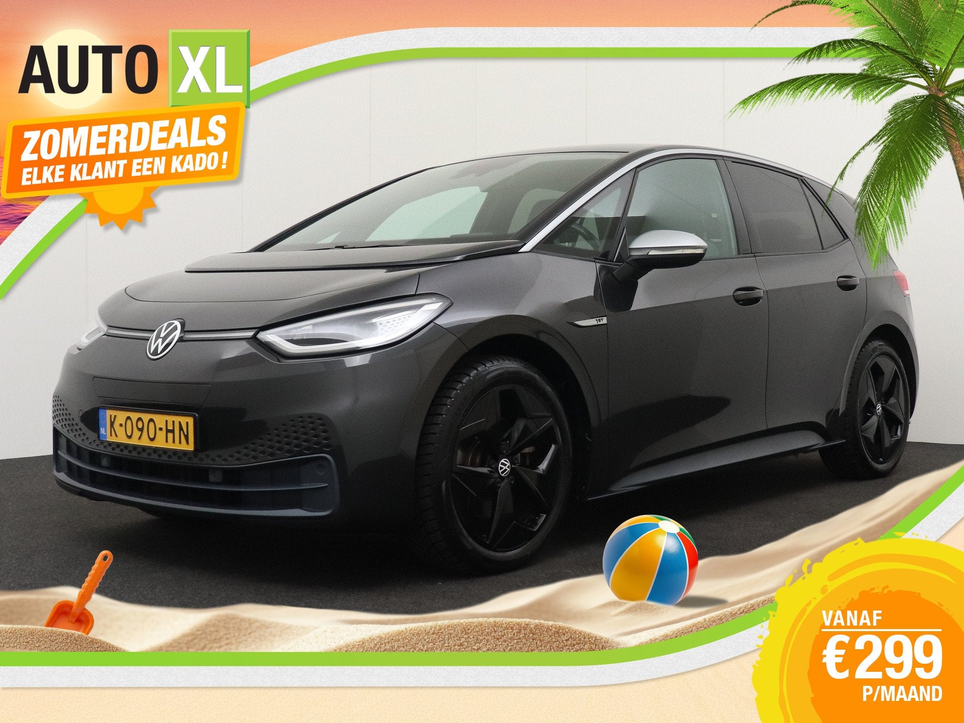 Volkswagen ID.3 First Plus BlackLine 58 kWh IQ-Light Adapt., Automaat, Gebruikt, Zwart, Origineel Nederlands