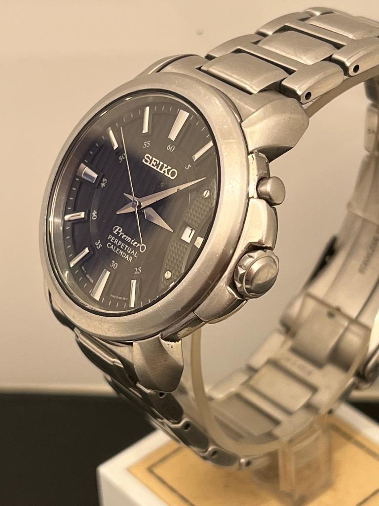 Seiko Premier Perpetual Calendar 6A32-00Z0, Sieraden, Tassen en Uiterlijk, Horloges | Heren, Gebruikt, Staal, Polshorloge, Ophalen of Verzenden