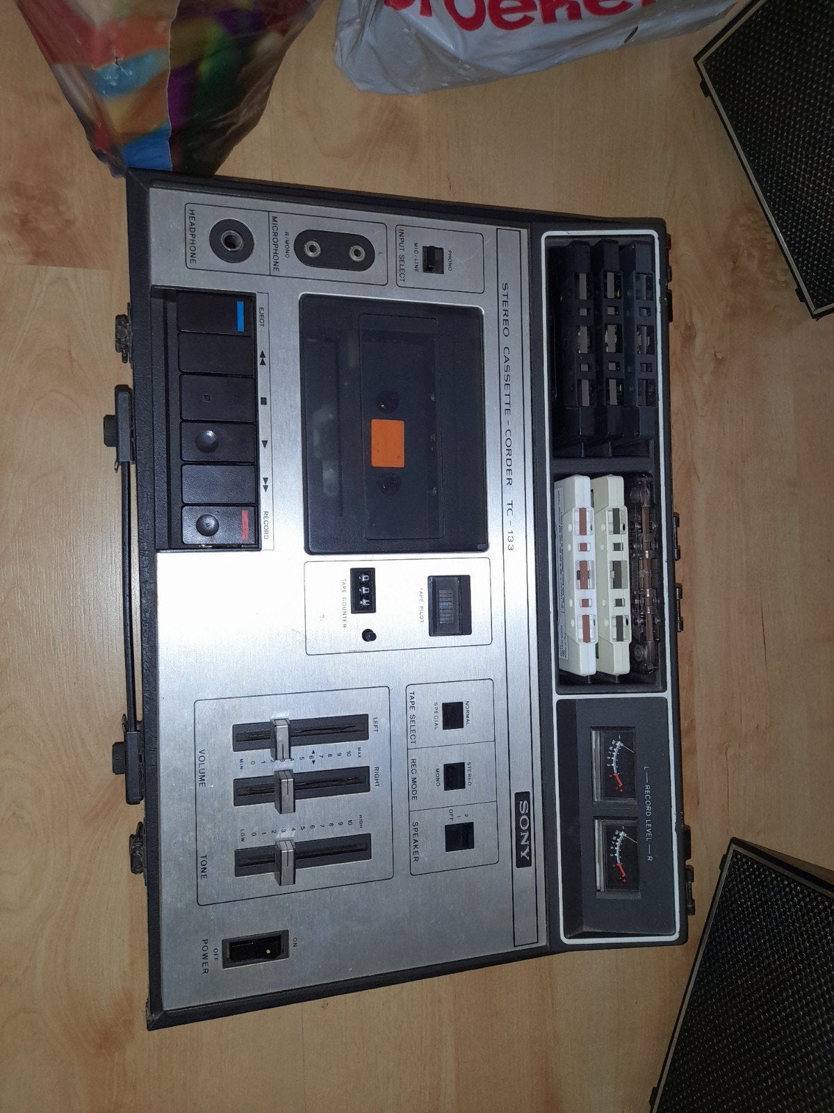 Cassette speler met opname functie, incl 3 zakken cassette's, Audio, Tv en Foto, Ophalen, Enkel, Sony, Tape counter