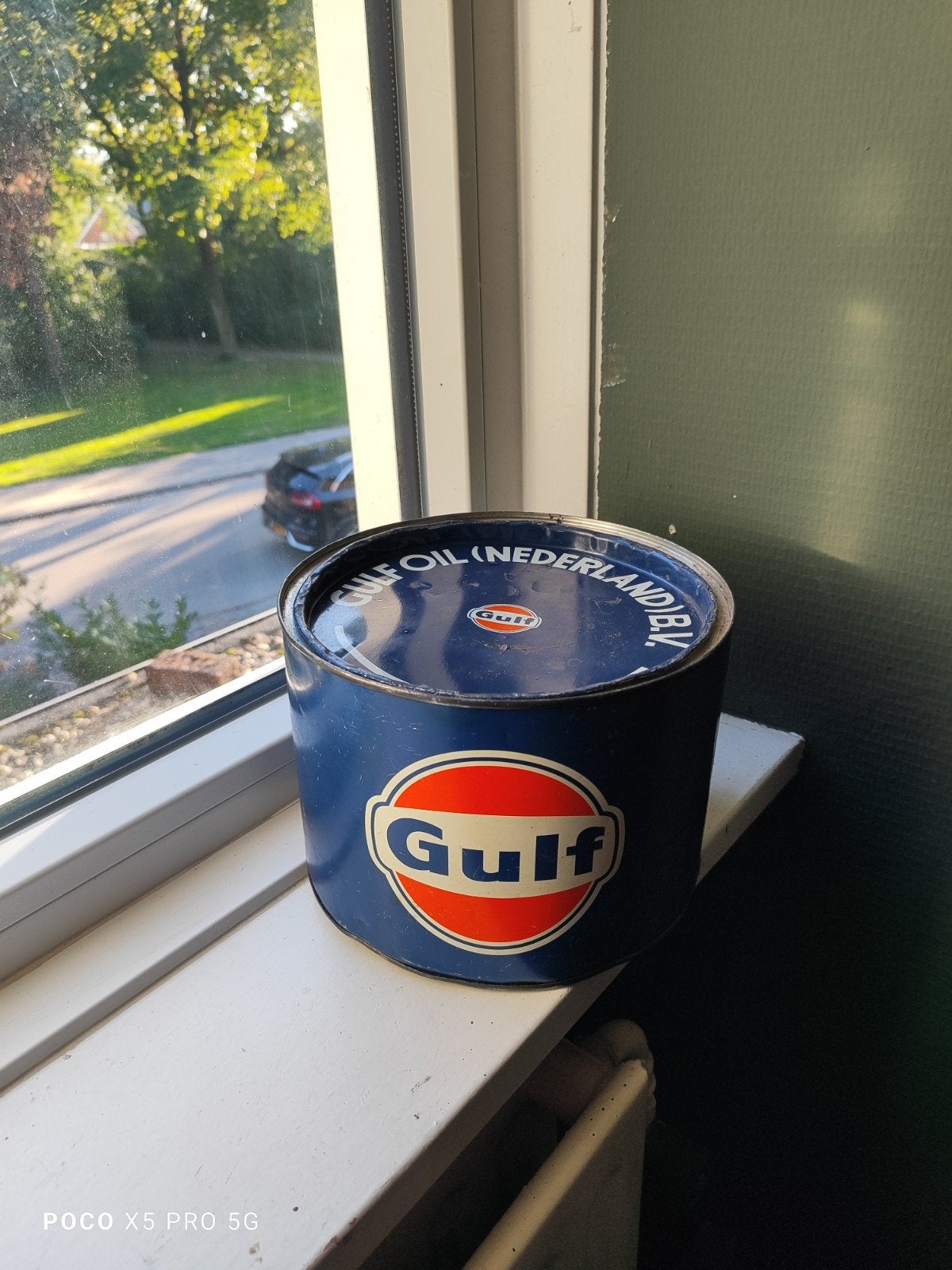 Mooi Nederlands Gulf olieblik, Verzamelen, Ophalen of Verzenden, Gebruikt, Verpakking