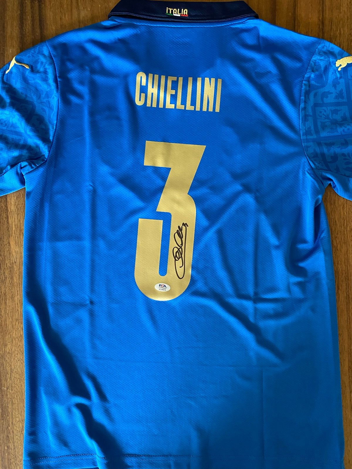 Gesigneerd Chiellini Italië Thuisshirt - PSA Gecertificeerd, Ophalen of Verzenden, Nieuw, Shirt