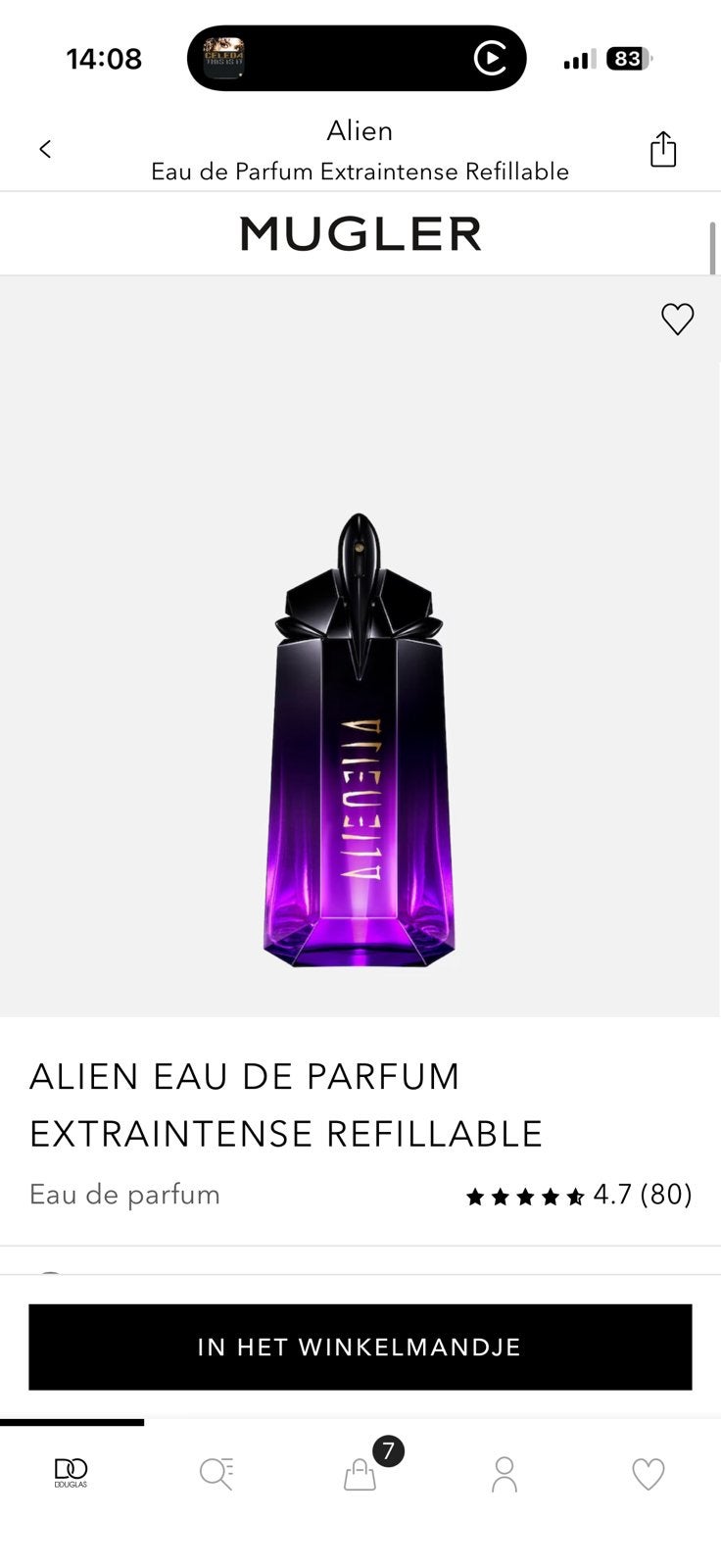 Alien E.D.P extra intense Nieuw, Ophalen of Verzenden, Nieuw