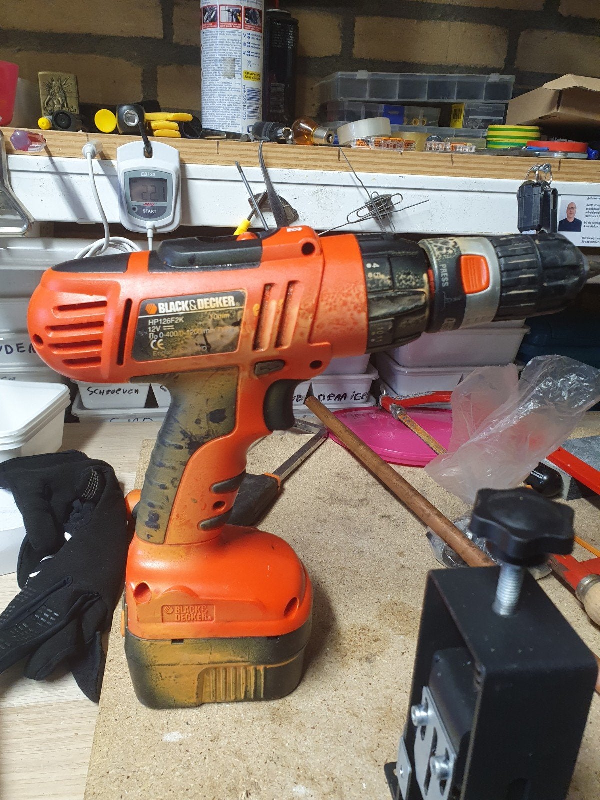 Black & Decker Fire Storm 12V Boor- en Schroefmachine, Ophalen of Verzenden, Gebruikt, Minder dan 400 watt, Boor- en Schroefmachine