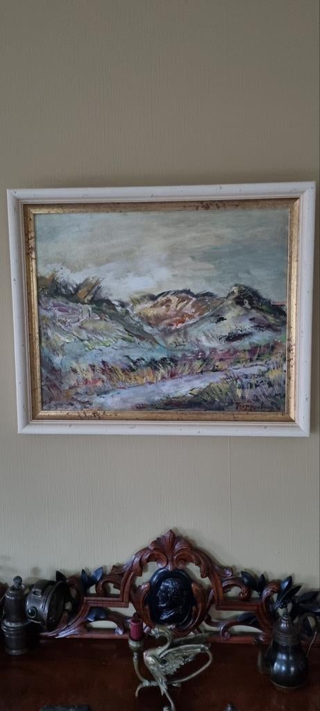 Prachtig antiek schilderij wilde duinen breskens mooi, Ophalen of Verzenden