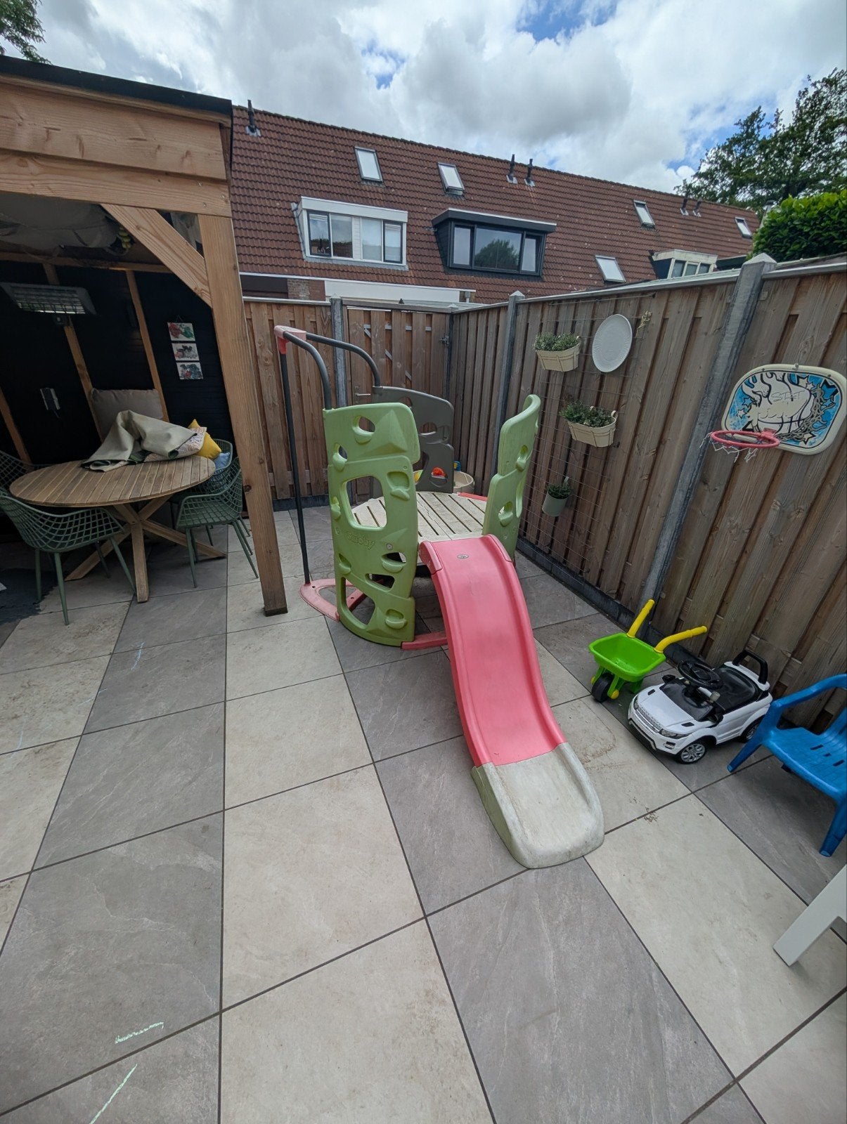 Smoby Speeltoestel met Glijbaan en brandweerpaal - Gebruikt, Ophalen of Verzenden, Gebruikt, Klimwand