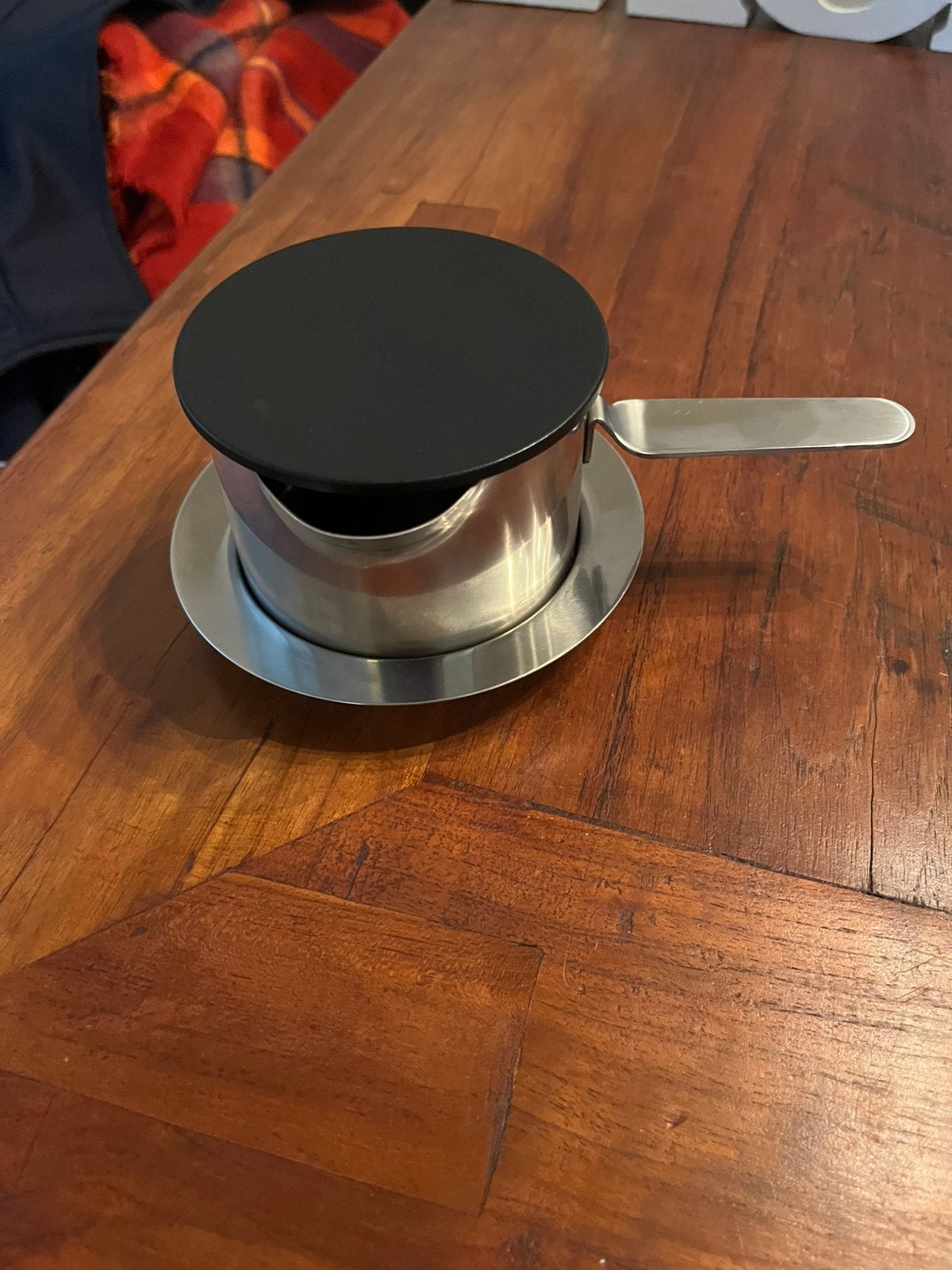 Mooie Stelton RVS botersmelter/juskom/sauskom, Zilver, Ophalen of Verzenden, Metaal, Overige merken