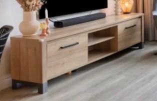 Tv meubel finn leen bakker, Ophalen, Gebruikt, 150 tot 200 cm, Eikenhout