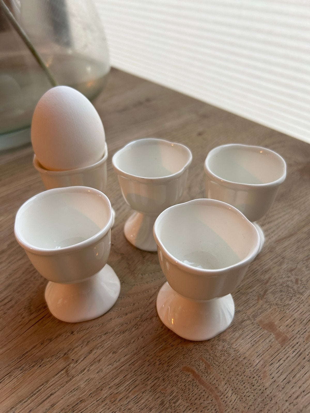 5x Villeroy & Boch Arco Weiss eierdopjes, Huis en Inrichting, Ophalen of Verzenden, Zo goed als nieuw, Porselein, Overige typen