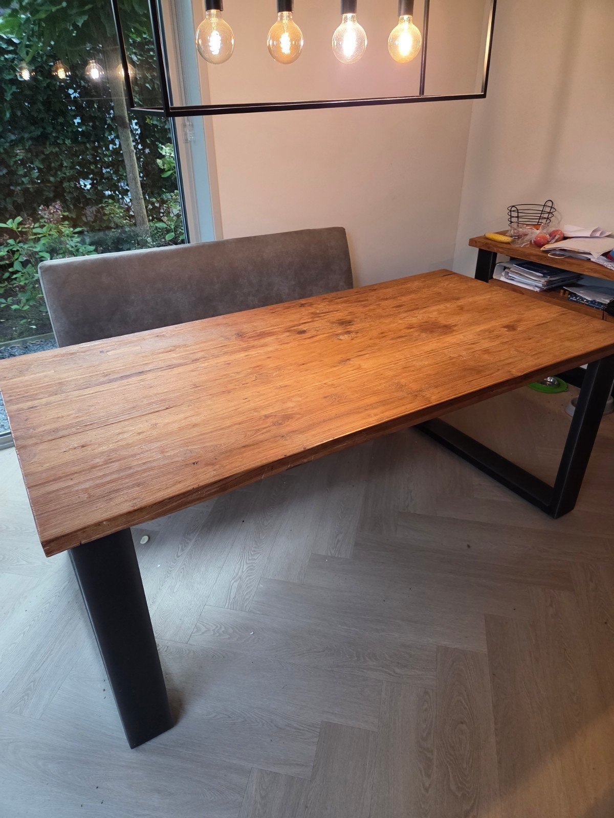 Pronto Wonen Romano Teak mix Rough Eettafel - 190x95x89 cm, Ophalen, Gebruikt, Teakhout, 50 tot 100 cm