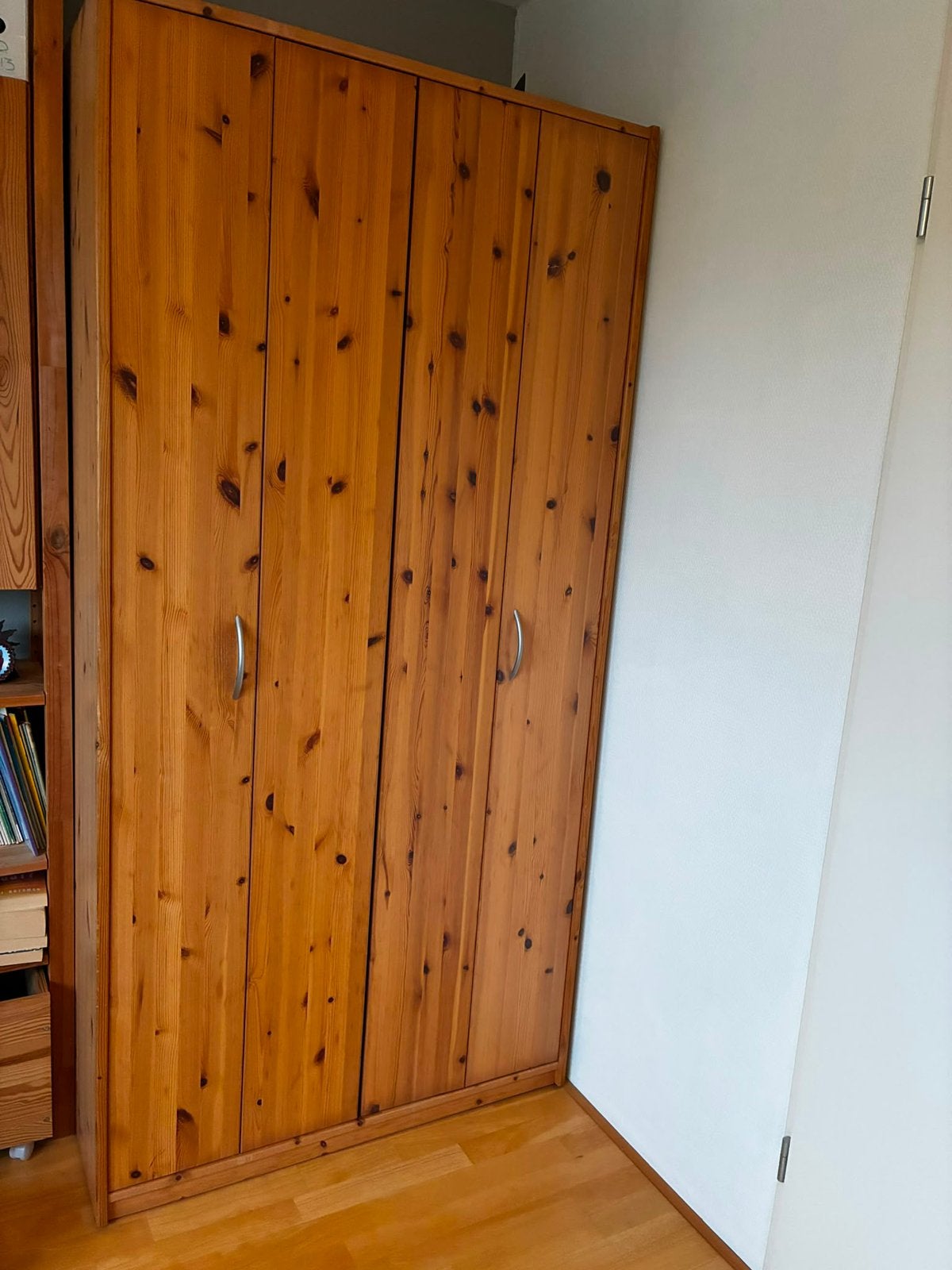 Grenen kledingkast (massief grenen), Huis en Inrichting, Kasten | Kledingkasten, Ophalen, Gebruikt, 50 tot 75 cm, 200 cm of meer