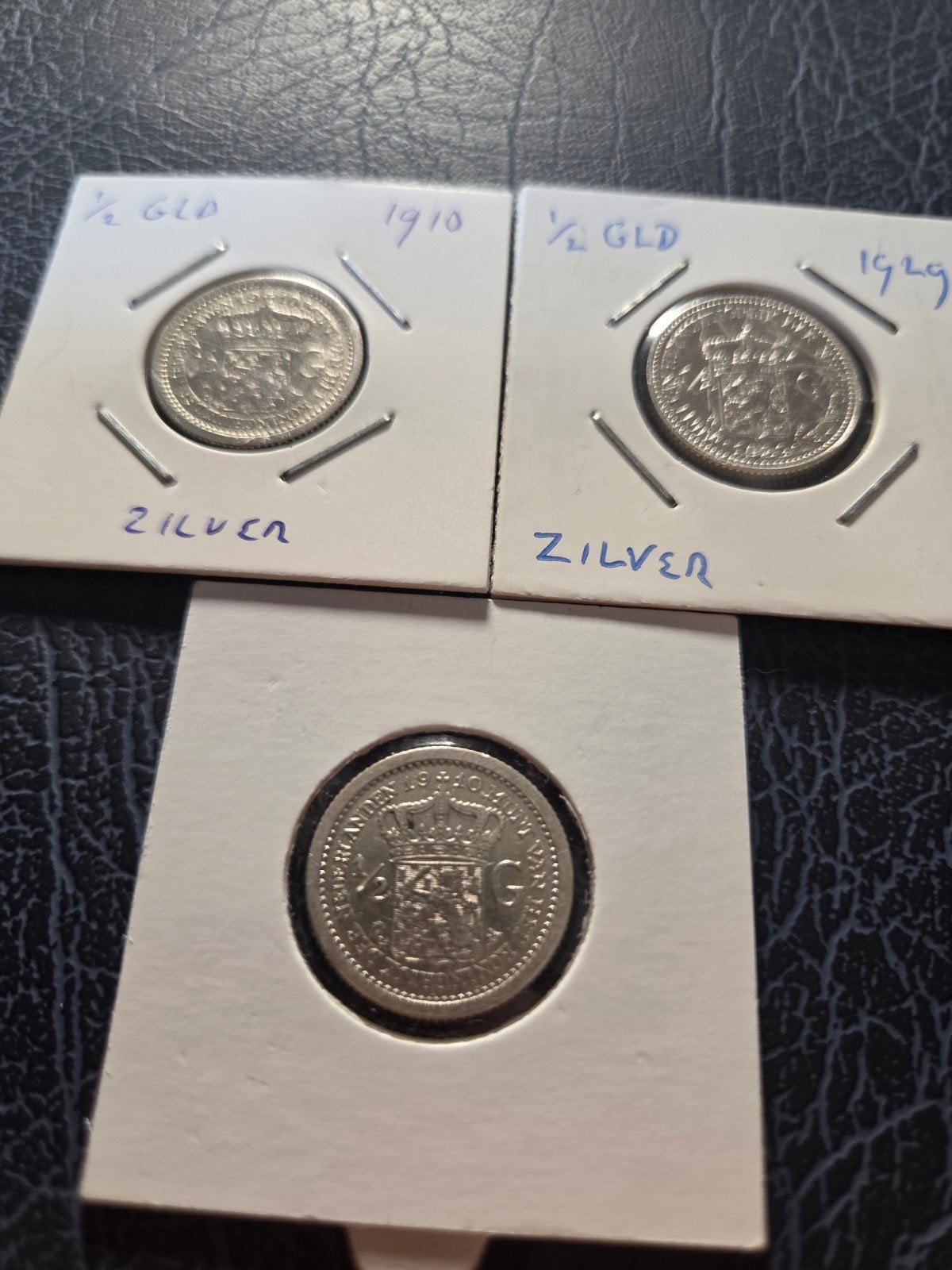 1/2 zilveren gulden  3 stuks, Ophalen of Verzenden, Koningin Wilhelmina, 1 gulden