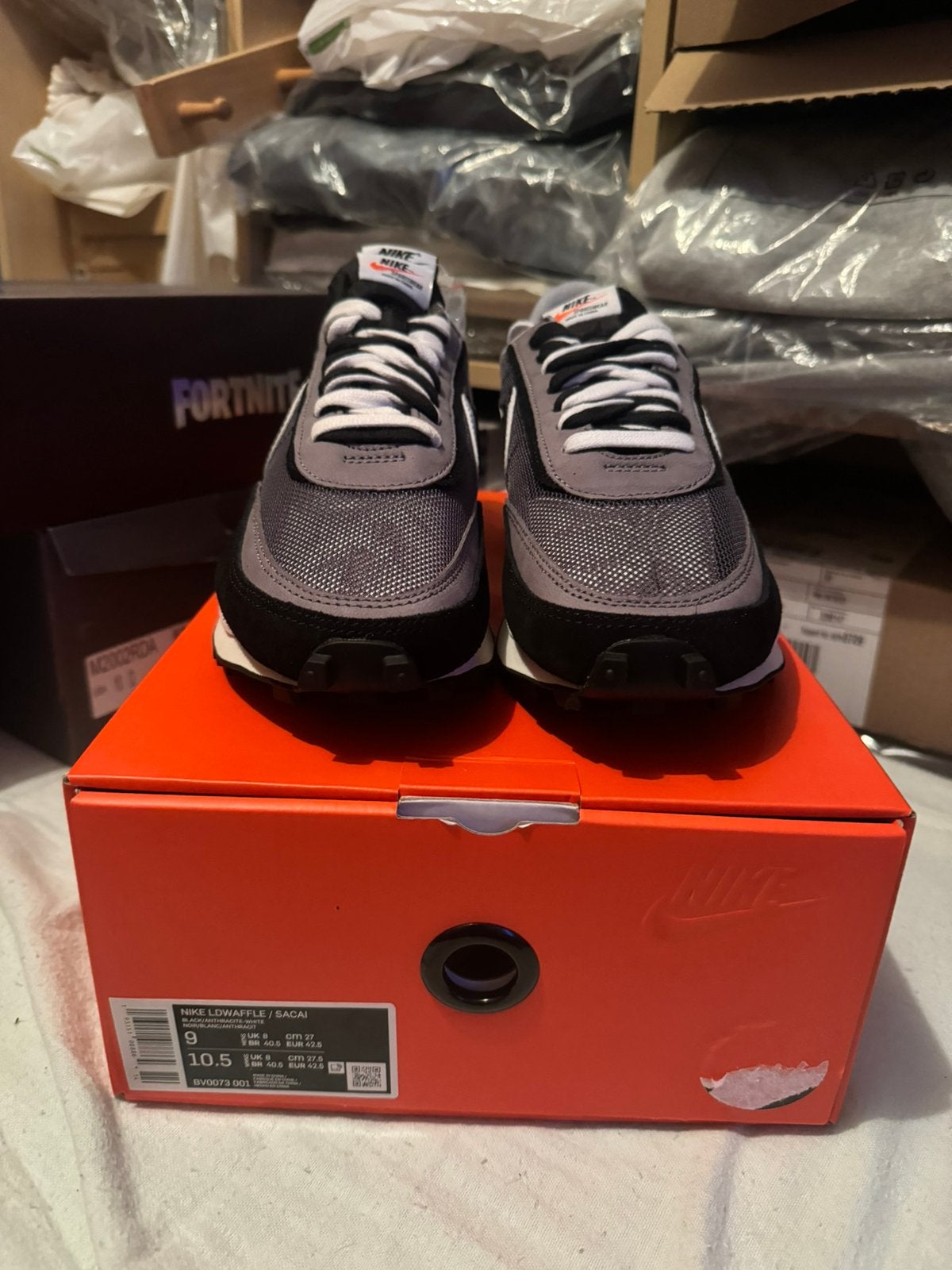 Nike Sacai LDwaffle antracite black in maat 42.5, Kleding | Heren, Zwart, Nieuw, Ophalen of Verzenden, Sneakers of Gympen