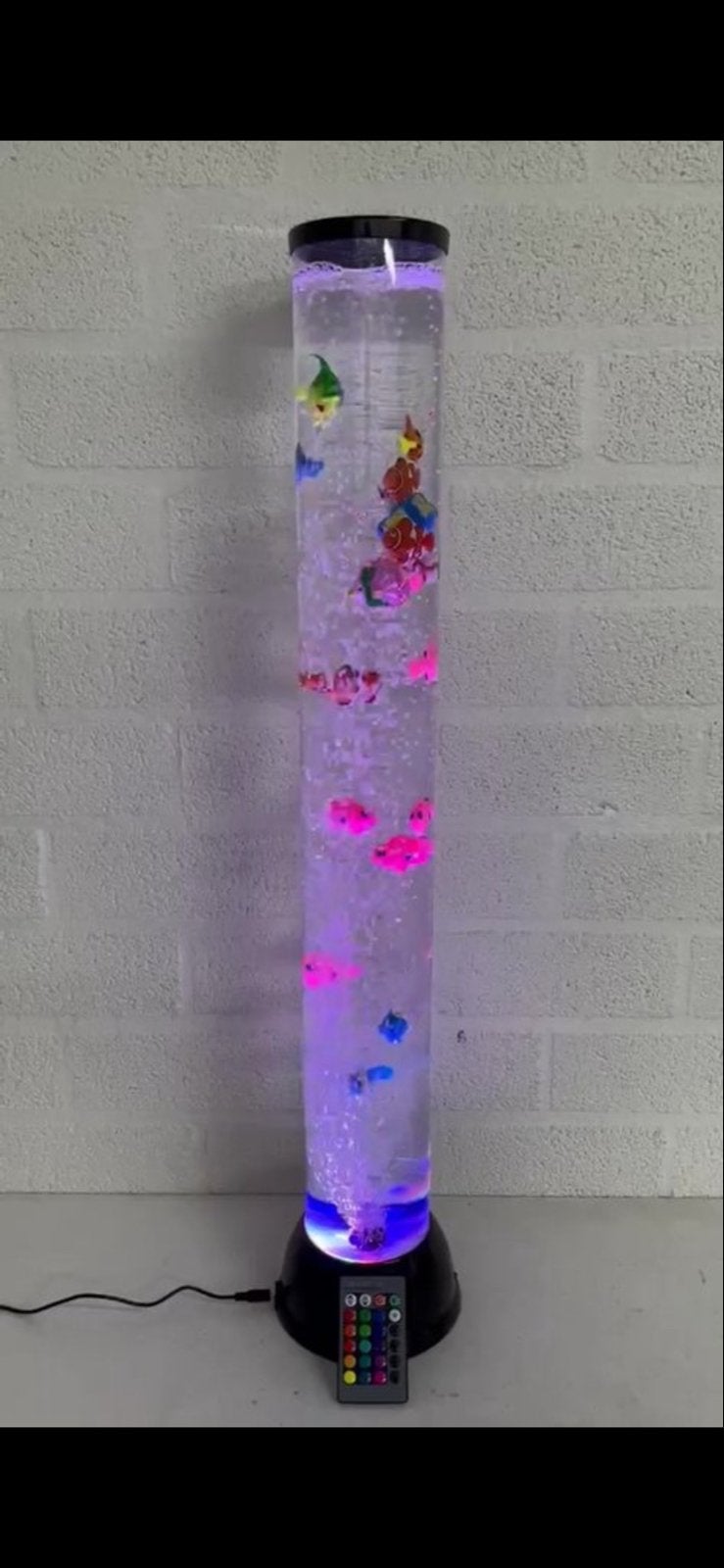 LED sensorische waterzuil  met Vissen en Afstandsbediening, Ophalen of Verzenden, Zo goed als nieuw, Lamp