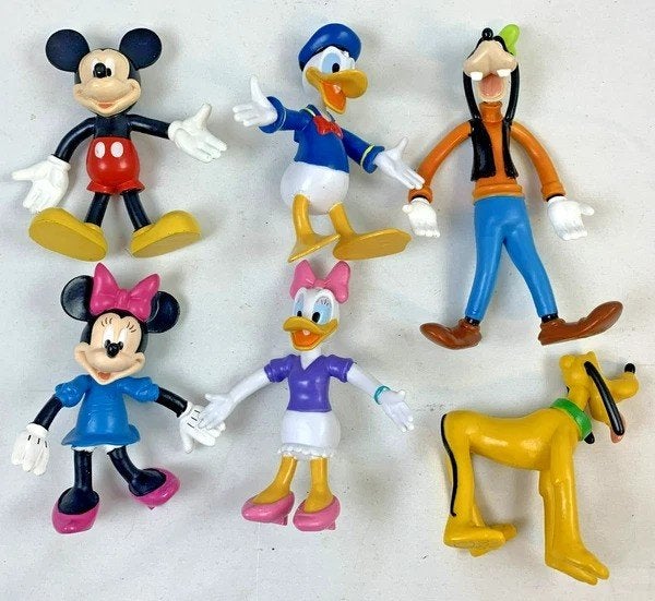 Disney Buigfiguren Set 6 stuks Mickey Minnie Donald Katrien, Verzamelen, Coolsingel 104, 3011 AG Rotterdam, Netherlands, Zo goed als nieuw