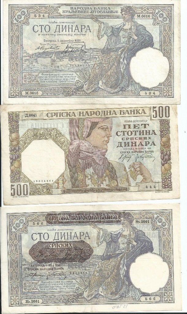 Joegoslavië/Servië:  3 oudjes., Ophalen of Verzenden, Joegoslavië