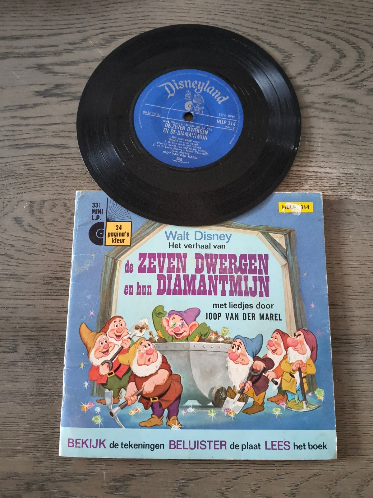 Walt Disney: De Zeven Dwergen en hun Diamantmijn (LP), Inclusief boekje, Gebruikt, Ophalen of Verzenden, Overige genres