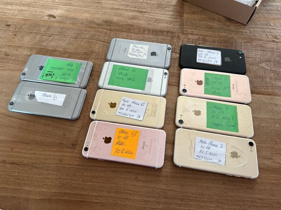 Partij Apple iPhones: 4x iPhone 7, 4x iPhone 6S, 2x iPhone 6, Telecommunicatie, Mobiele telefoons | Apple iPhone, Ophalen, Zwart