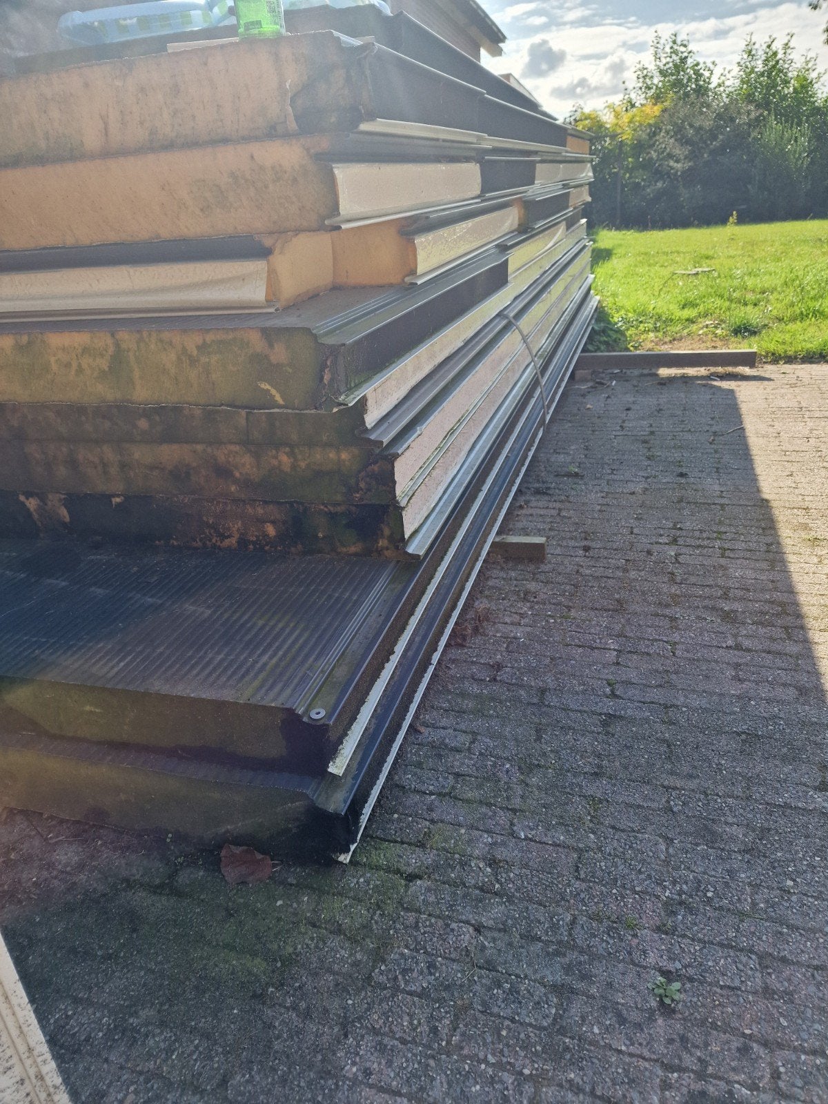 Sandwichpanelen in diverse maten - korte en lange stukken, Ophalen, Gebruikt, 15 m² of meer, 8 tot 12 cm
