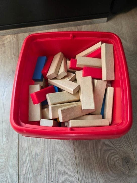 Grote bak LEGO met en houten Jenga blokken, Kinderen en Baby's, Ophalen of Verzenden