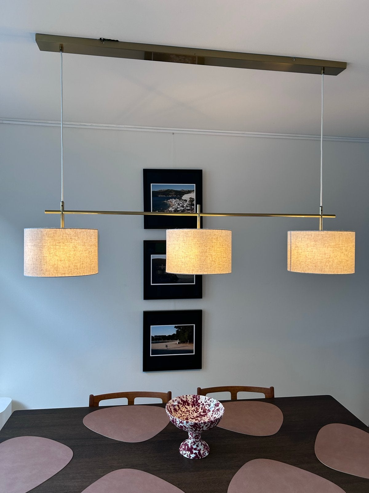 Westwing hanglamp met gouden hardware en crèmekleurige kappe, Ophalen, Zo goed als nieuw, Metaal