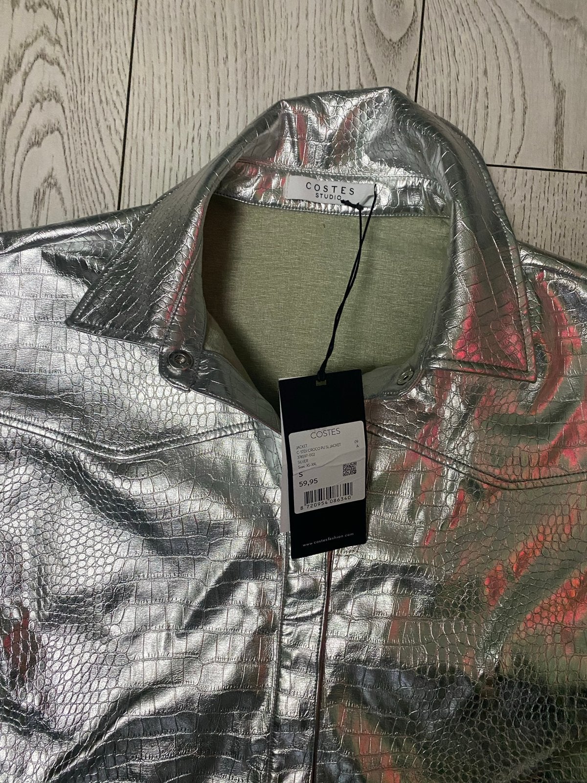 Nieuw Zilveren Costes Croco Look Jasje, Ophalen of Verzenden, Nieuw, Maat 36 (S), Zilver