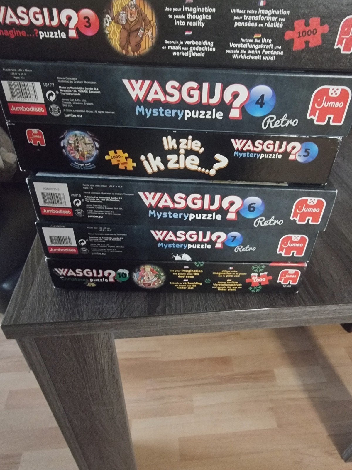 Grote collectie Wasgij puzzels (1000 en 500 stukjes), Ophalen, 500 t/m 1500 stukjes, Zo goed als nieuw