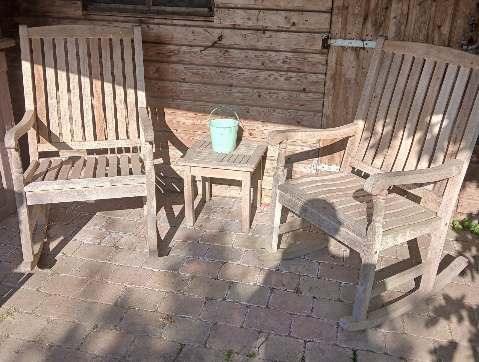 Hardhouten schommelstoelen, Tuin en Terras, Tuinsets en Loungesets, Ophalen, Hardhout, 2 zitplaatsen