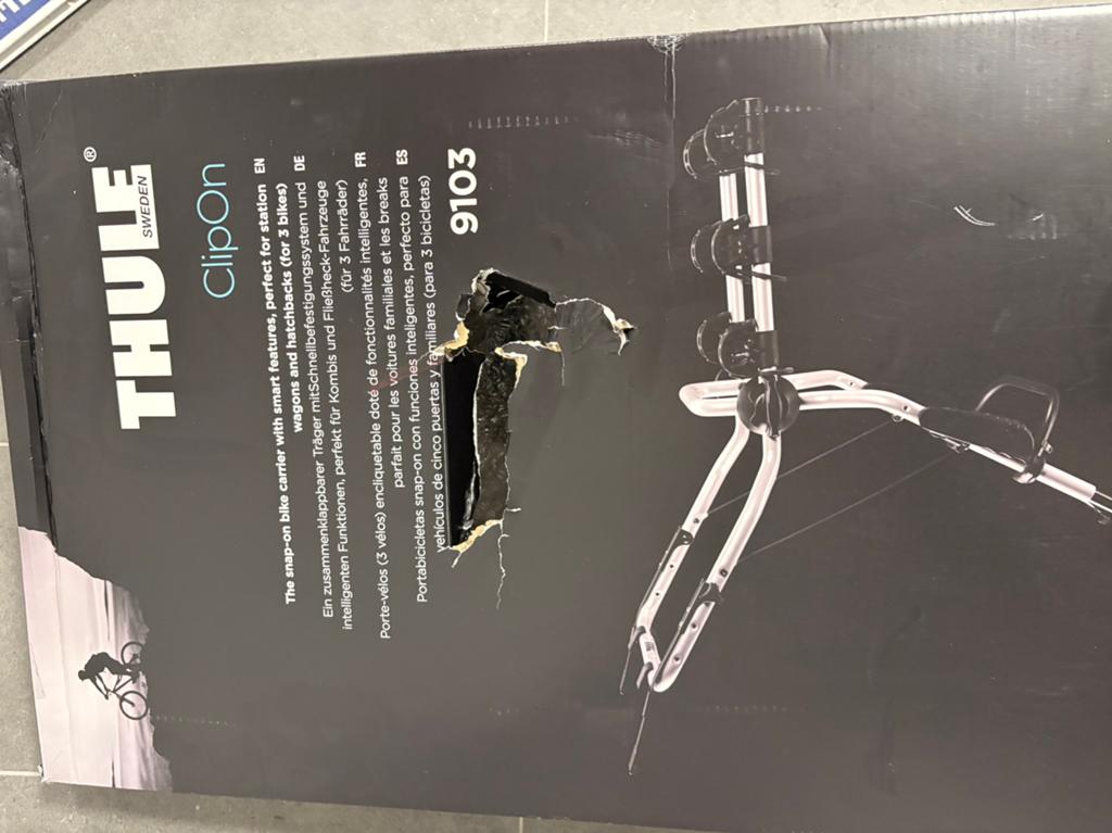 Thule ClipOn 9103 fietsendrager voor 3 fietsen, Auto diversen, Fietsendragers, Ophalen of Verzenden, 3 fietsen of meer, Nieuw