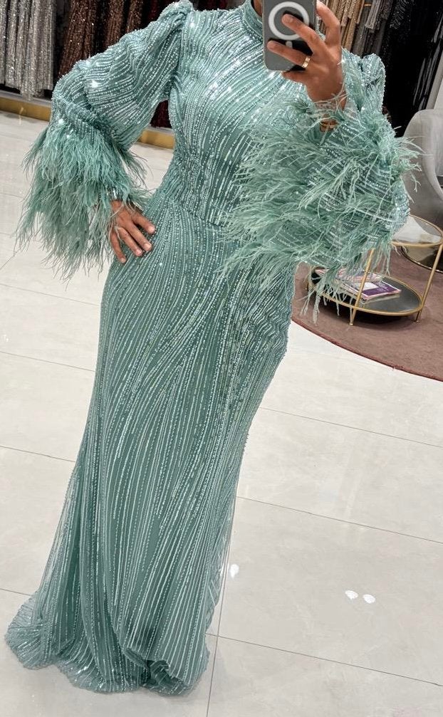 Zeer mooie en aparte Modest avondjurk eveningdress Abiye, Maat 38/40 (M), Galajurk, Ophalen of Verzenden, Zo goed als nieuw