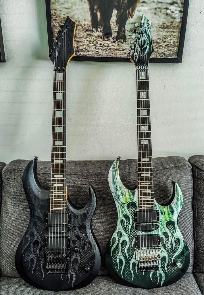 Dean MAB1 armored flame & MAB2 laser (met handtekening), Muziek en Instrumenten, Ophalen of Verzenden, Zo goed als nieuw, Solid body