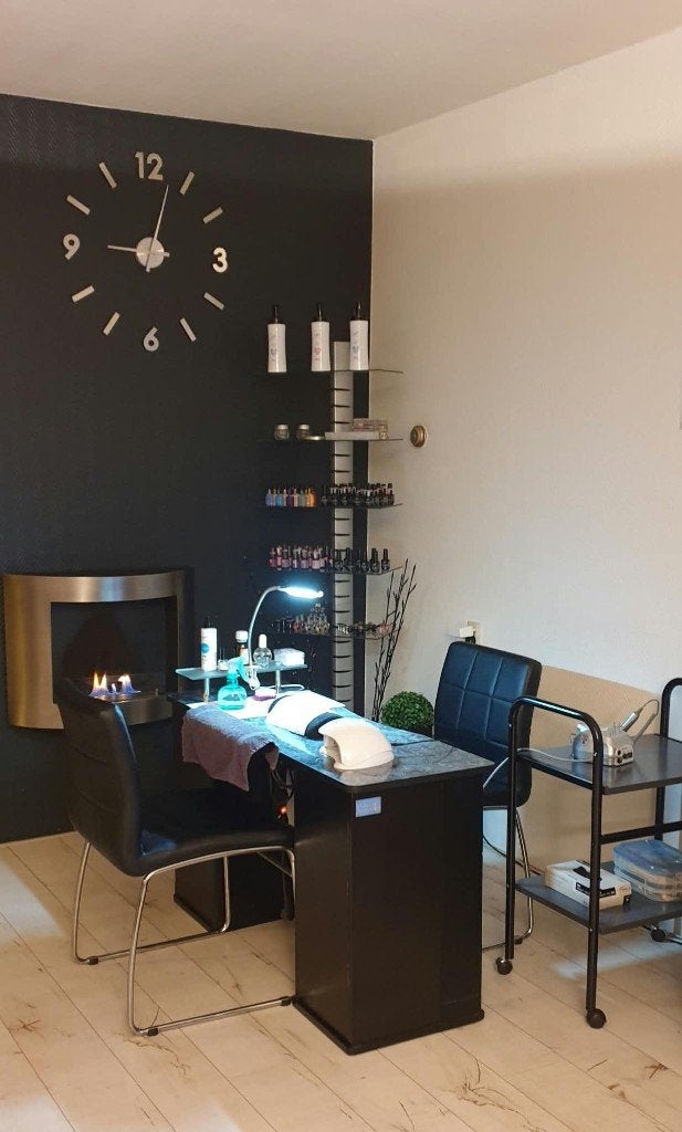 Nageltafel en standaard met glasplaten, Ophalen, Gebruikt, Zwart, Handen en Nagels