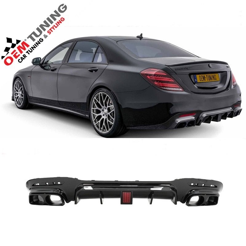 S-Class W222 Brabus look diffuser | 2017-2020 | Glossy Black