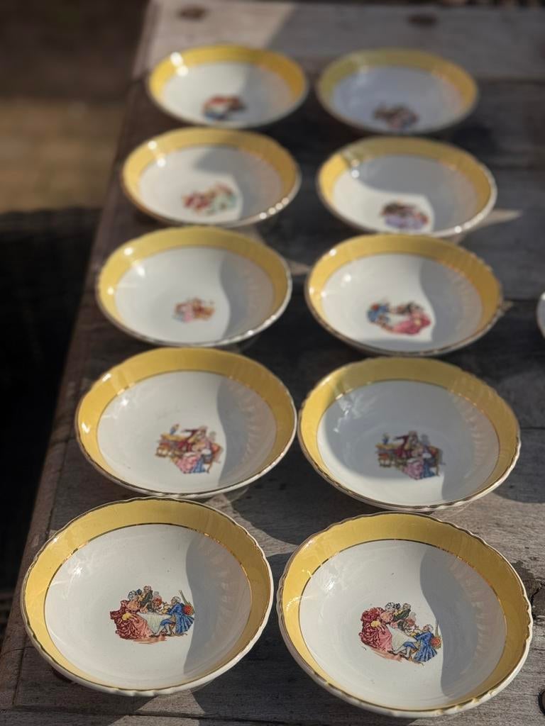 Oude franse Compote schaaltjes barok moulin des loups, Ophalen of Verzenden