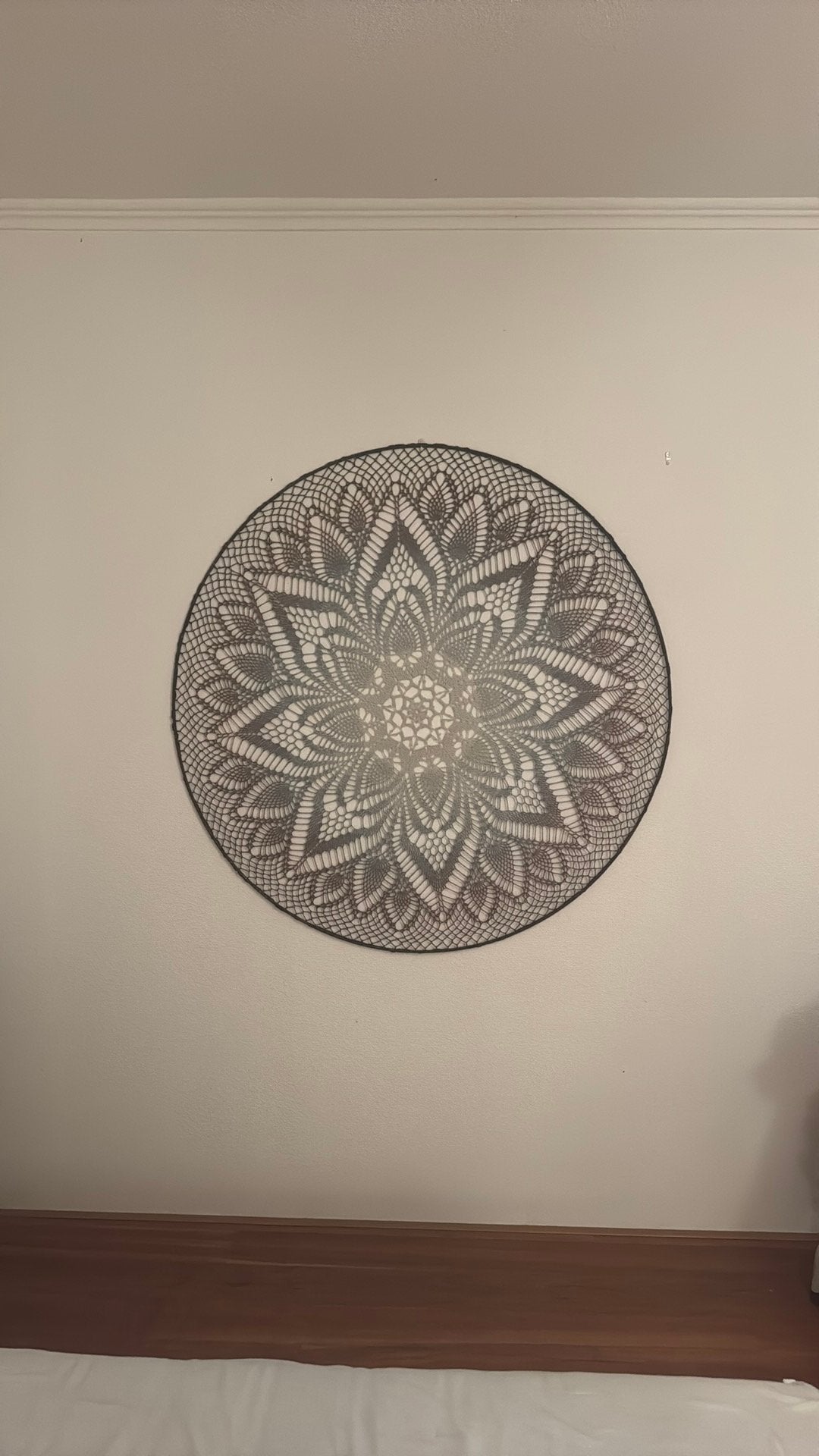 Handgemaakte gehaakte mandala wanddecoratie – uniek, Ophalen, Zo goed als nieuw