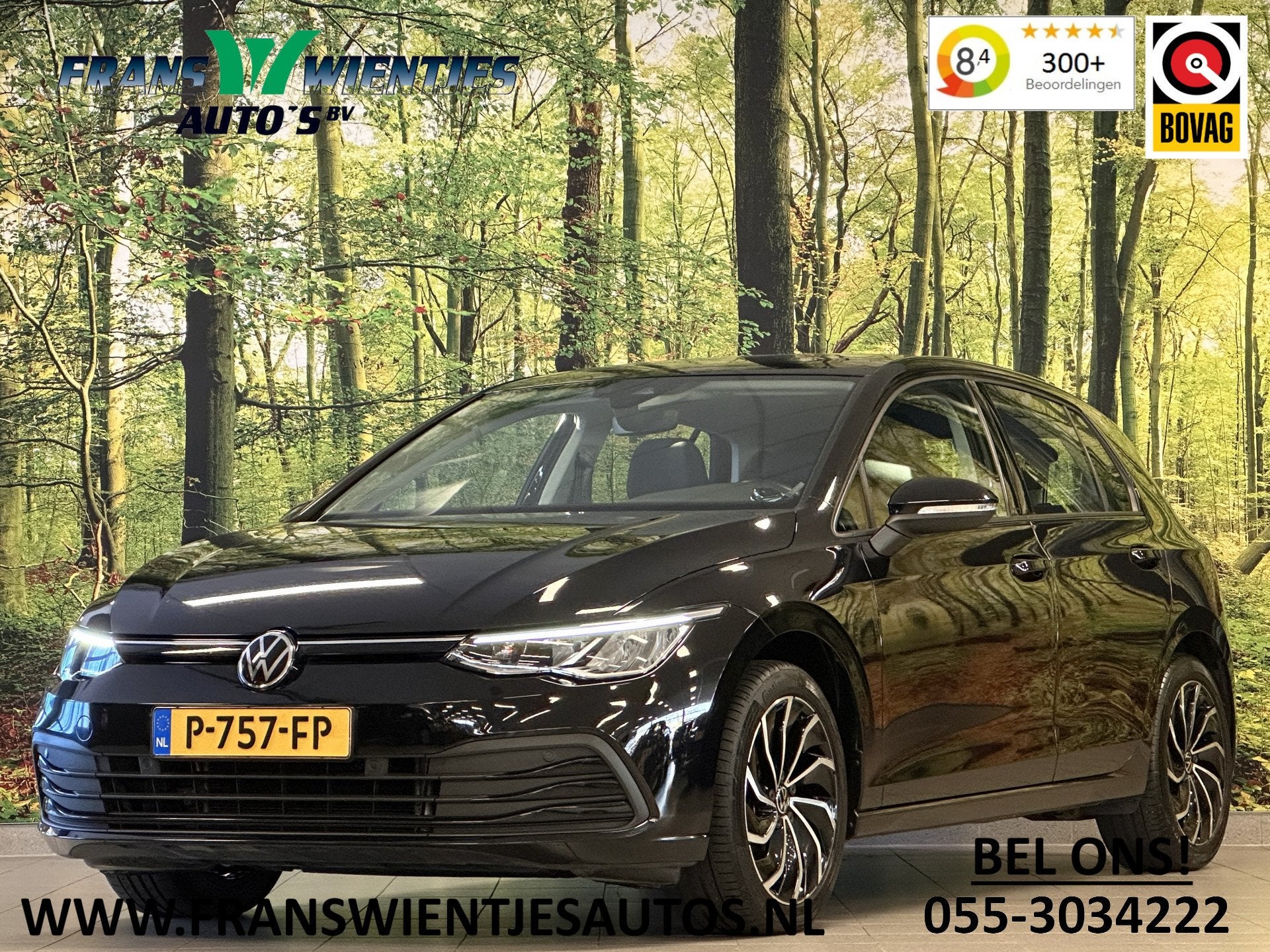 Volkswagen Golf 1.0 TSI Life | Adaptive Cruise Control | Par, Gebruikt, Zwart, Origineel Nederlands, Bedrijf
