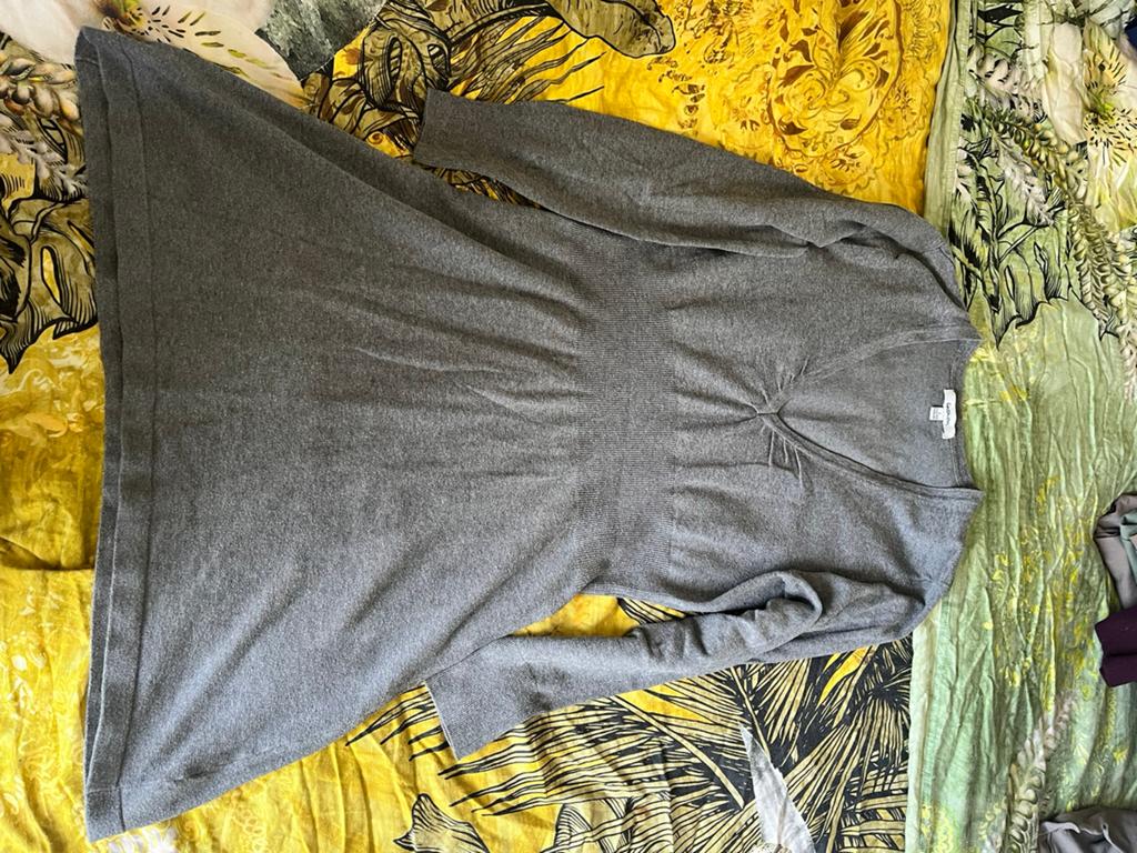 Grijze jurk maat l, Kleding | Dames, Ophalen of Verzenden, Gedragen, Maat 42/44 (L), Grijs