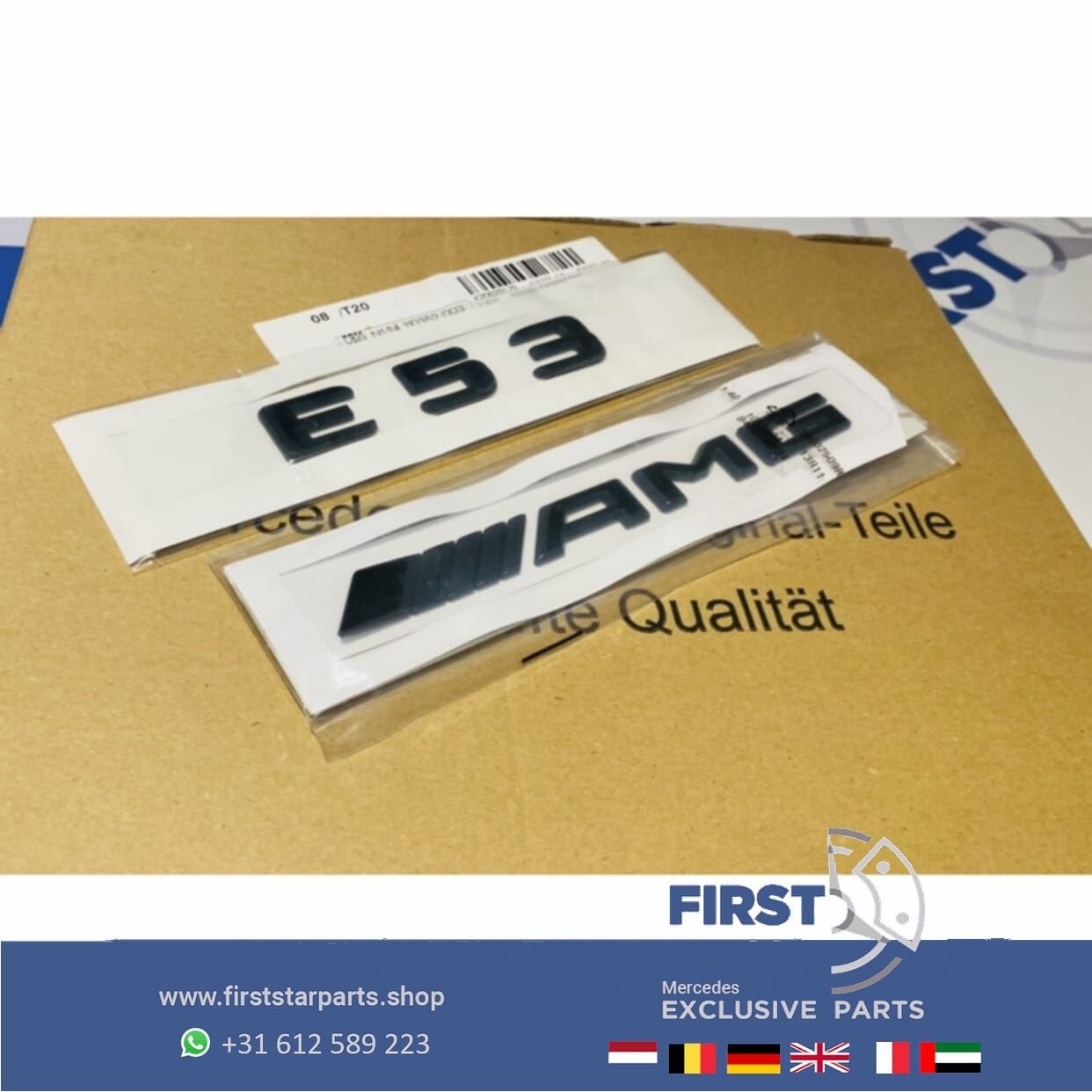W213 C238 S213 E KLASSE E53 AMG LOGO SET ZWART 2016-2022 53, Gebruikt, -, Ophalen of Verzenden, -