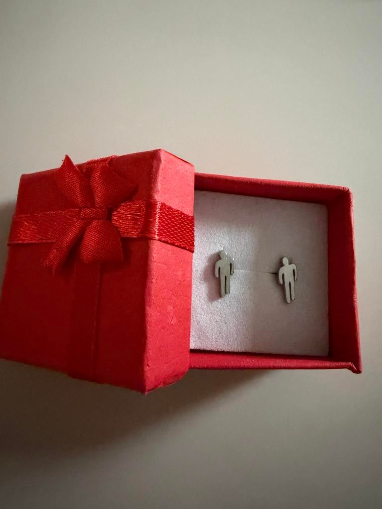 Billie Eilish oorbellen zilver, Verzenden, Nieuw, Zilver, Knopjes of Stekers