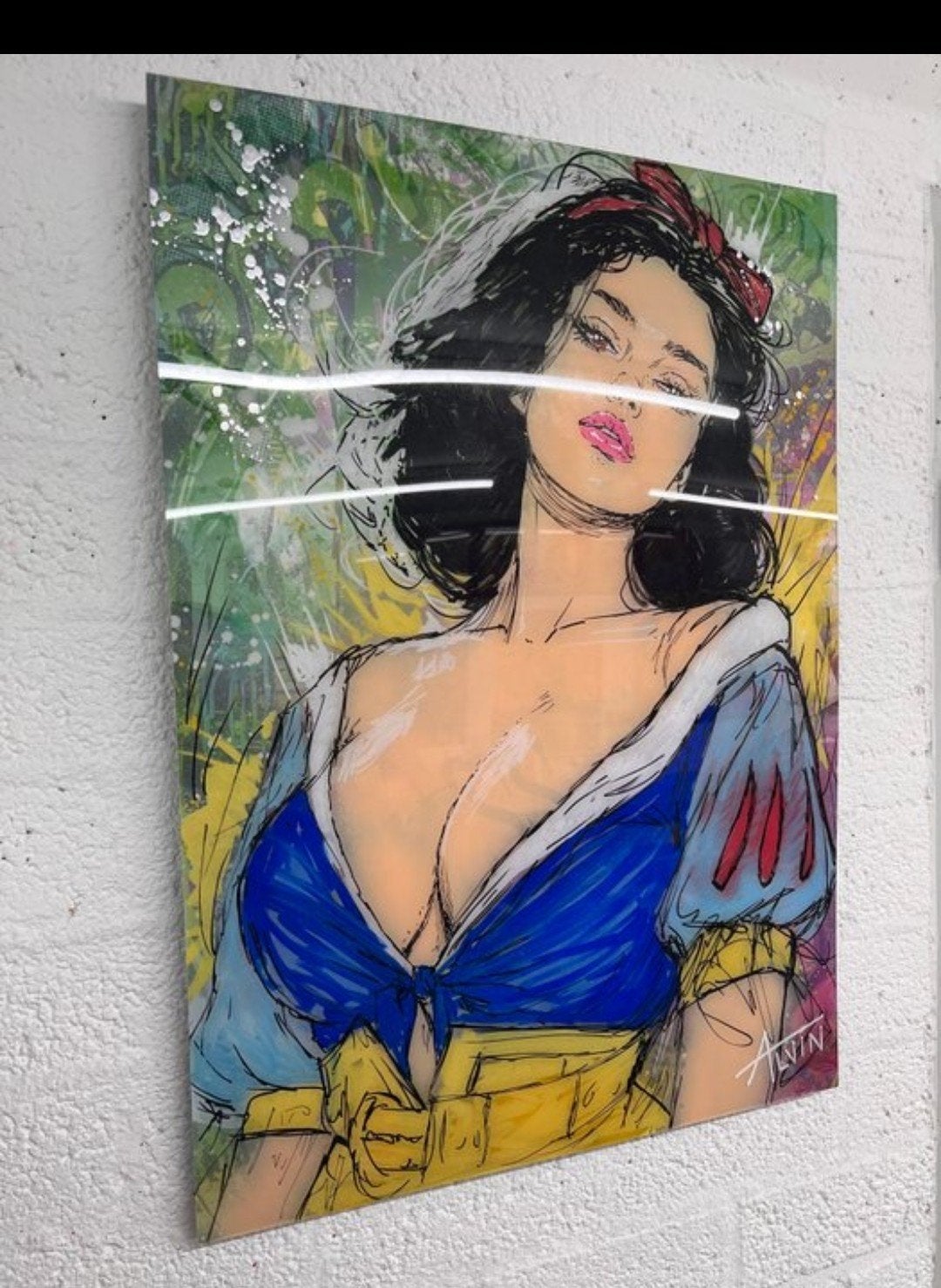 Pop Art Schilderij Sneeuwwitje met certificaat, Ophalen of Verzenden