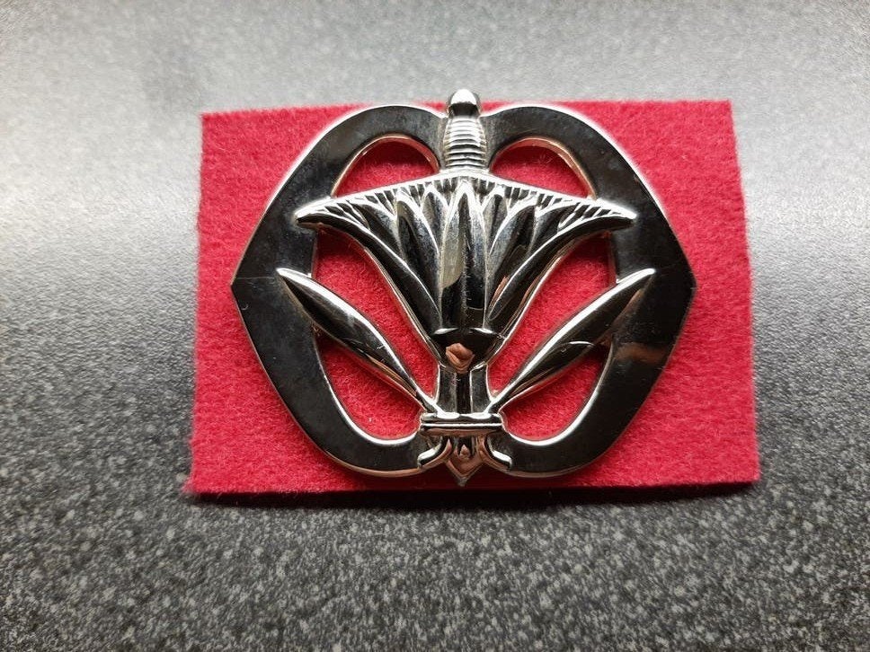 Militaire  Administratie   -  baretembleem met NATO sluiting, Verzamelen, Ophalen of Verzenden, Landmacht, Nederland, Embleem of Badge