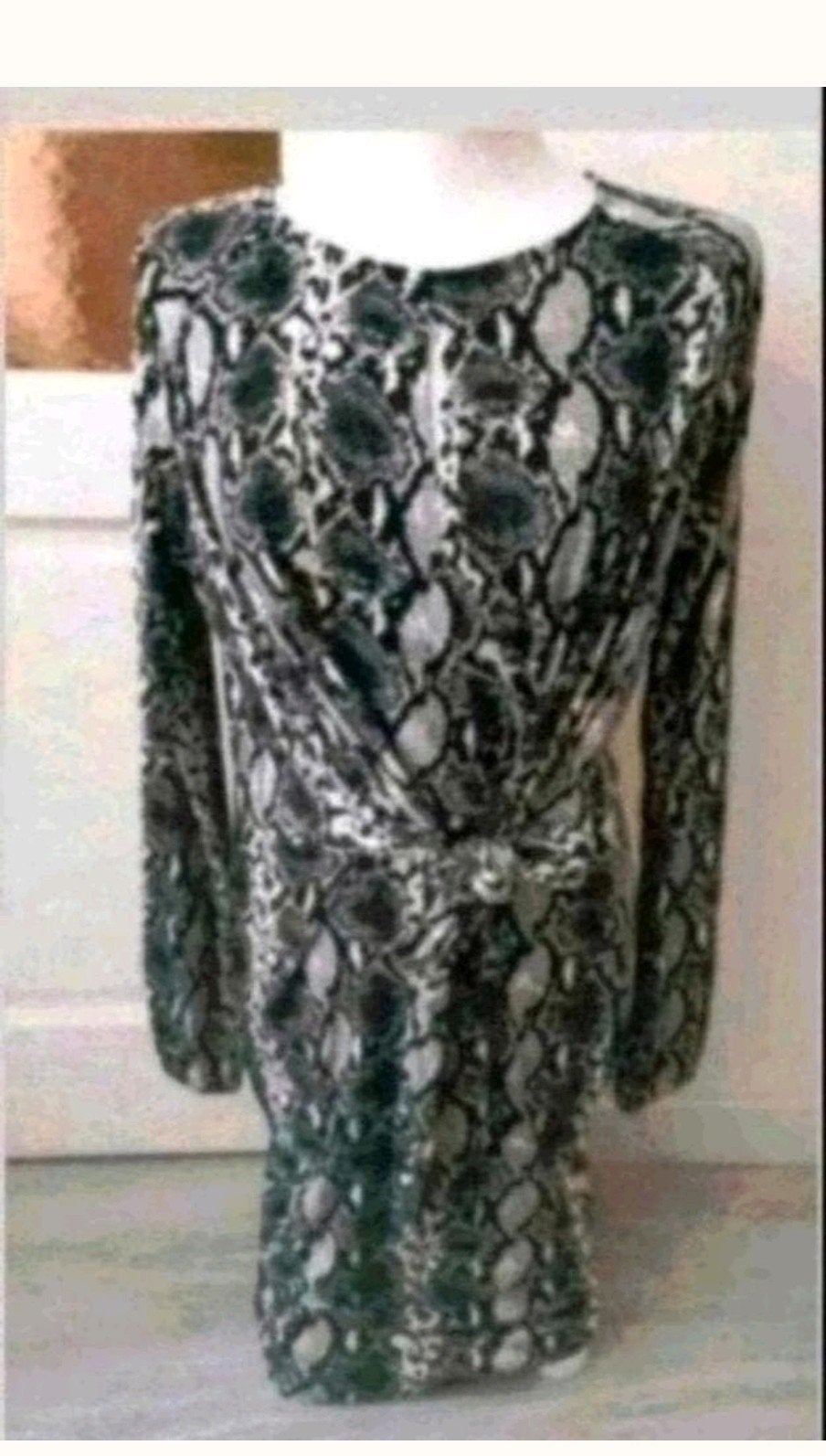 Slangenprint jurk, Ophalen of Verzenden, Zo goed als nieuw, Maat 42/44 (L), Knielengte
