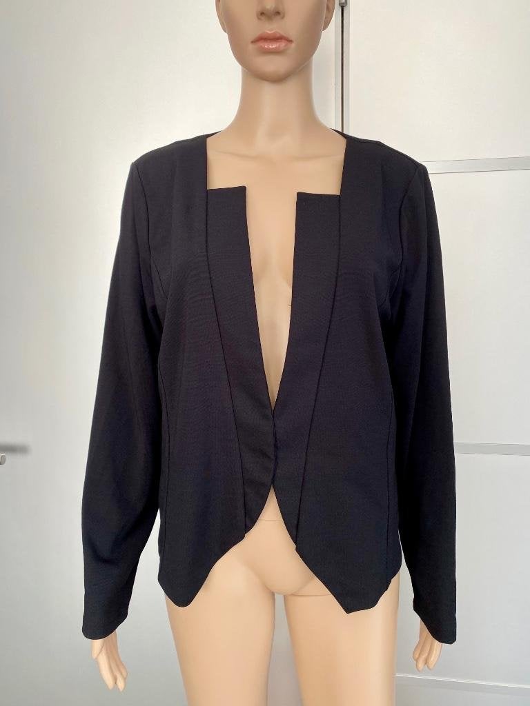 G747 Nieuw: Leins maat L=42/44 jasje vest colbert blazer, Leins, Zwart, Maat 42/44 (L), Nieuw